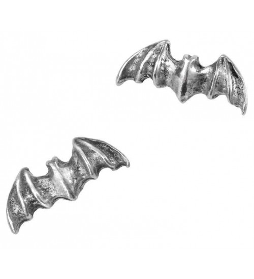 Bat Stud Pewter Earrings