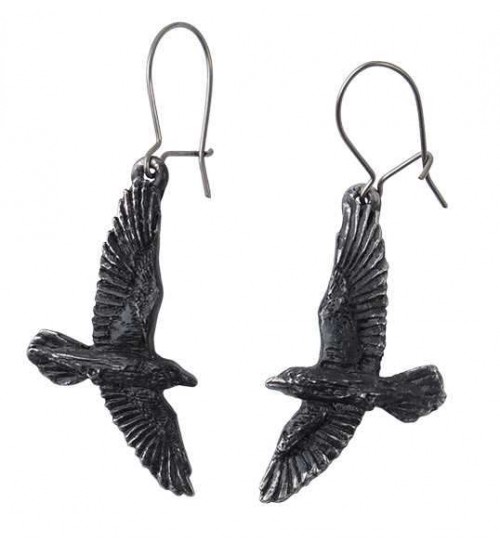 Black Raven Earring Pair