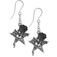 Ruah Vered Pentacle Rose Gothic Earrings