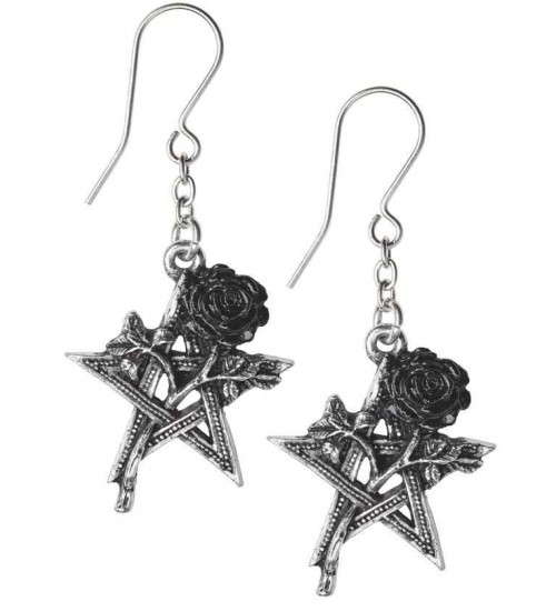 Ruah Vered Pentacle Rose Gothic Earrings