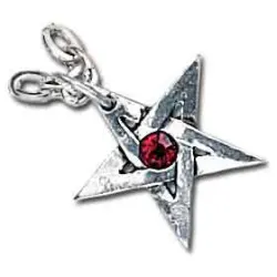 Crystal Pentagram Pewter Necklace