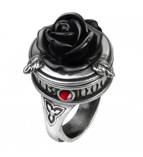 Sub Rosa Black Rose Gothic Poison Ring