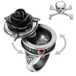 Sub Rosa Black Rose Gothic Poison Ring