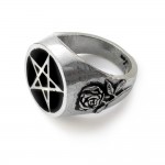 Roseus Pentagram Enameled Pewter Ring