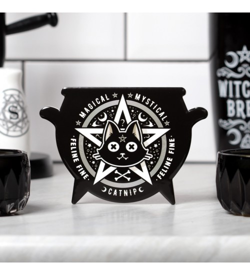 Magical Catnip Ceramic Cauldron Coaster
