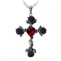 Rosifix Black Rose Gothic Cross Necklace