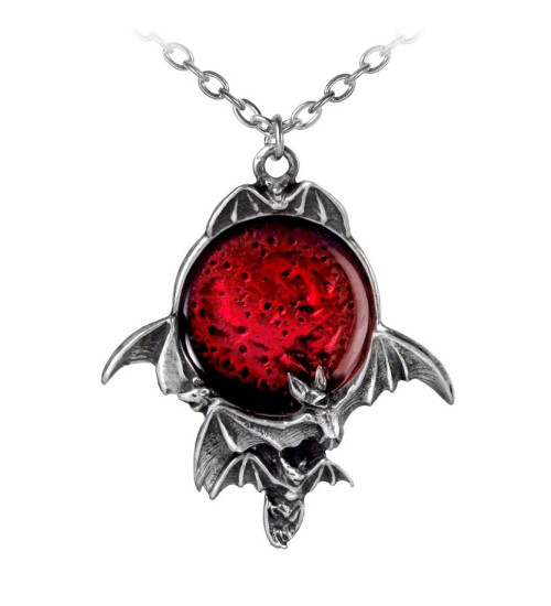 Blood Moon Pewter Bat Necklace