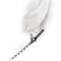 Bushido Katana Sword Single Pewter Earring