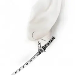 Bushido Katana Sword Single Pewter Earring