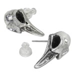 Rabeschadel Pewter Raven Skull Stud Earrings