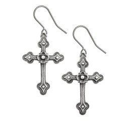 Gothic Devotional Cross Earrings