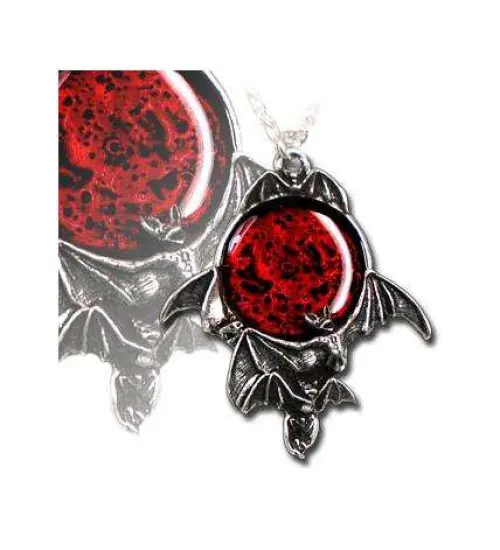 Blood Moon Pewter Bat Necklace