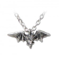 Kiss of the Night Pewter Bat Necklace