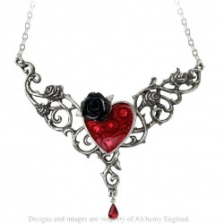 The Blood Rose Heart Pewter Necklace