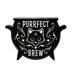 Purrfect Brew Cat Ceramic Cauldron Coaster