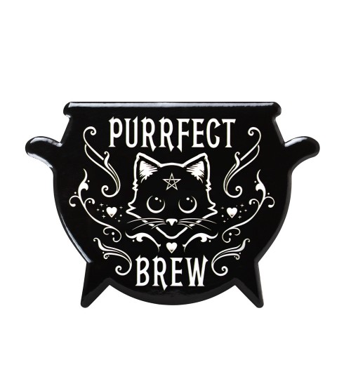 Purrfect Brew Cat Ceramic Cauldron Coaster