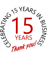 We are Celebrating 15 Years in Business! We are Celebrating 15 Years in Business!