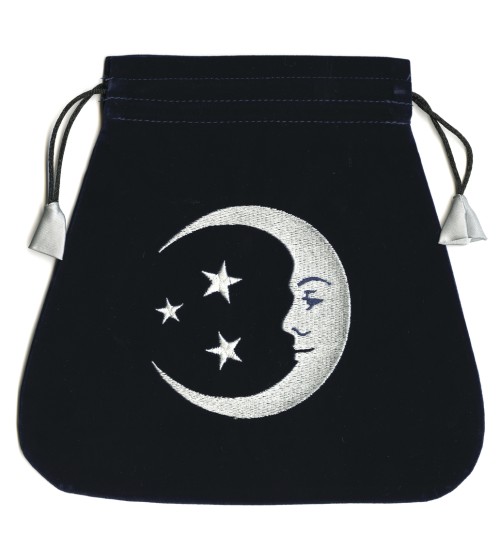 Smiling Moon Embroidered Tarot Bag