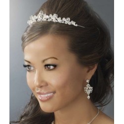 Alicia Silver Plated Rhinestone Bridal Tiara