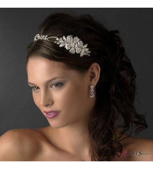 Charming Side Floral Rhinestone Bridal Headpiece