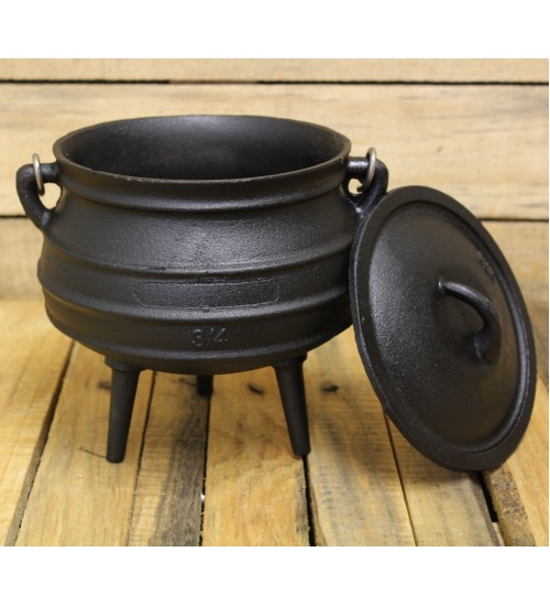Cast Iron Potjie Pot Cauldron - 93 oz. Size 3/4