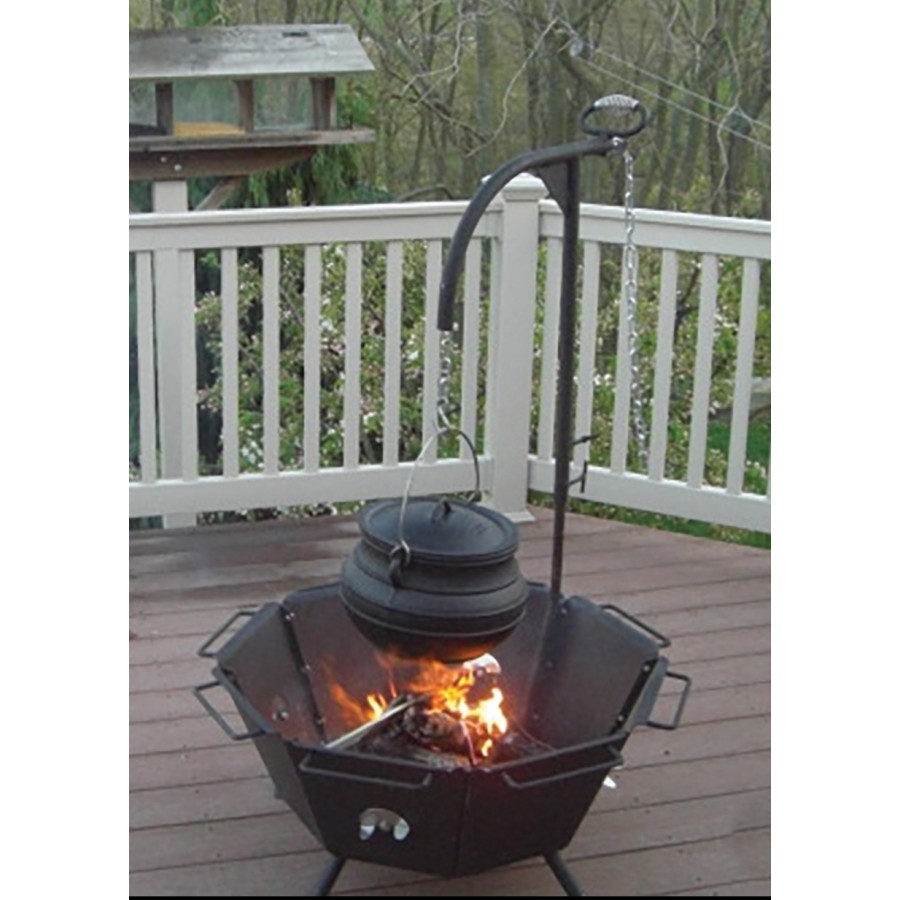 Backyard Fire Pit Cooker With Potjie Pot Hook Cast Iron Fire Pit