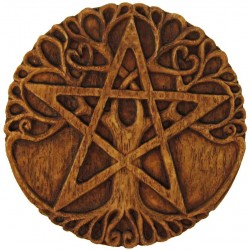 Tree Pentacle Wood Finish Plaque