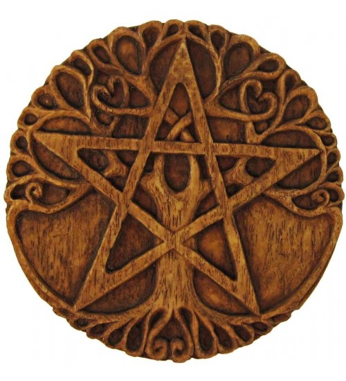 Tree Pentacle Wood Finish Plaque