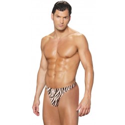 Mens Zebra Print Thong