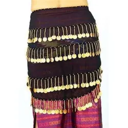 Black Belly Dance Hip Scarf