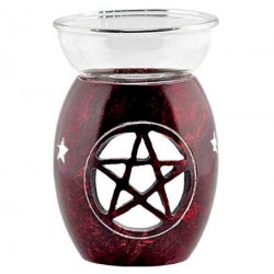 Red Pentacle Soapstone Oil Aroma Lamp