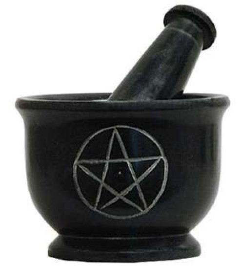 Pentacle Soapstone Mortar & Pestle Set