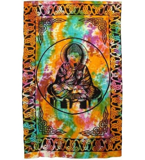 Buddha Tie Dye Full Size Cotton Tapestry