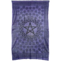 Pentagram Purple Cotton Full Size Tapestry