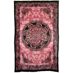 Celtic Knot Red Tie Dye Cotton Full Size Tapestry