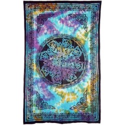 Celtic Knot Multi-Color Tie Dye Cotton Full Size Tapestry
