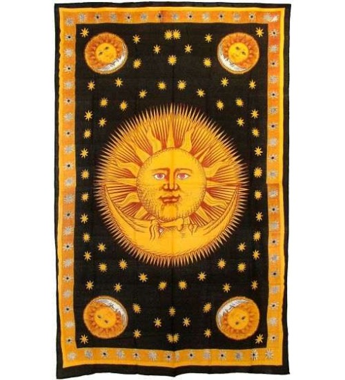 Solar Eclipse Gold Tapestry Bedspread