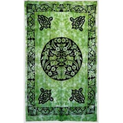 Green Man Green Cotton Full Size Tapestry