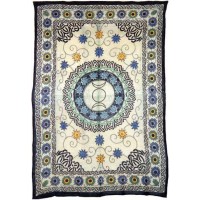 Floral Triple Moon Cotton Full Size Tapestry