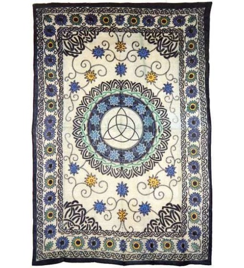 Floral Triquetra Charmed Cotton Full Size Tapestry