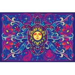 Turtle Moon Cotton Bedspread in 3D