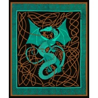 Celtic English Dragon Tapestry - Full Size Green