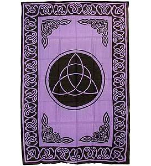 Triquetra Charmed Purple Cotton Full Size Tapestry