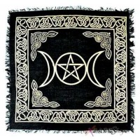 Triple Moon Altar Cloth - Gold and Black