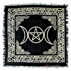 Triple Moon Altar Cloth - Gold and Black