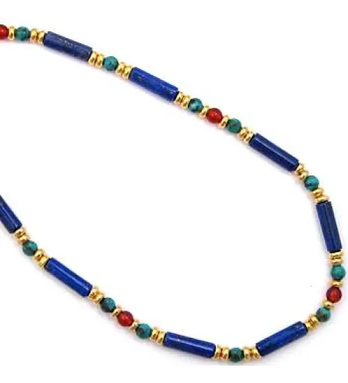 Egyptian Lapis and Turquoise Necklace