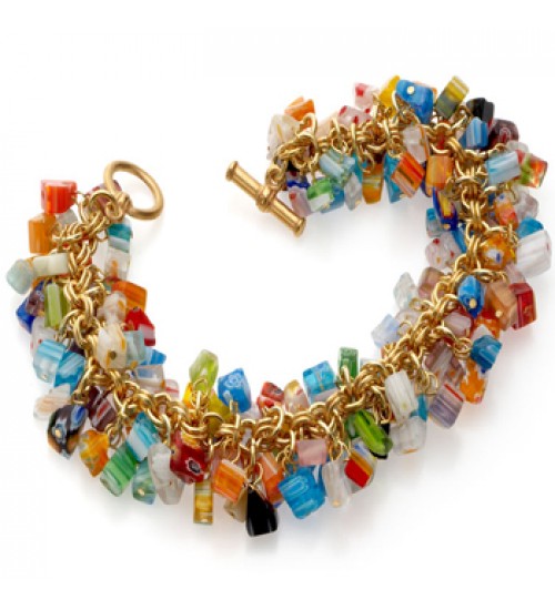 Mosaic Glass Chip Bracelet