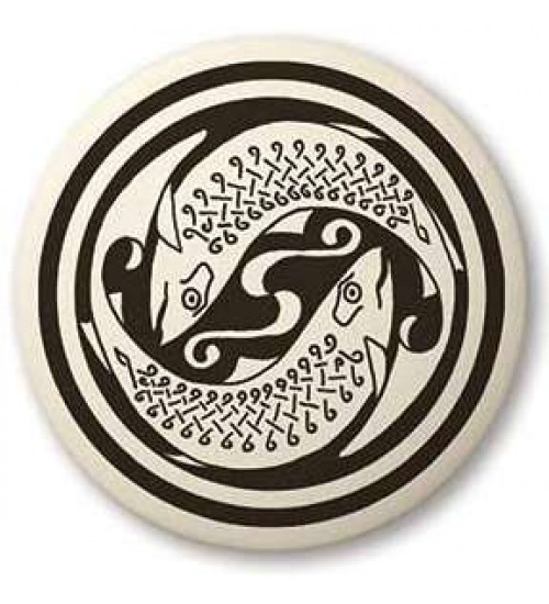 Fish Celtic Porcelain Round Necklace
