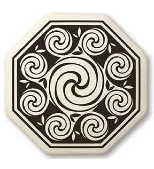 Celtic Spirals Porcelain Octagonal Necklace
