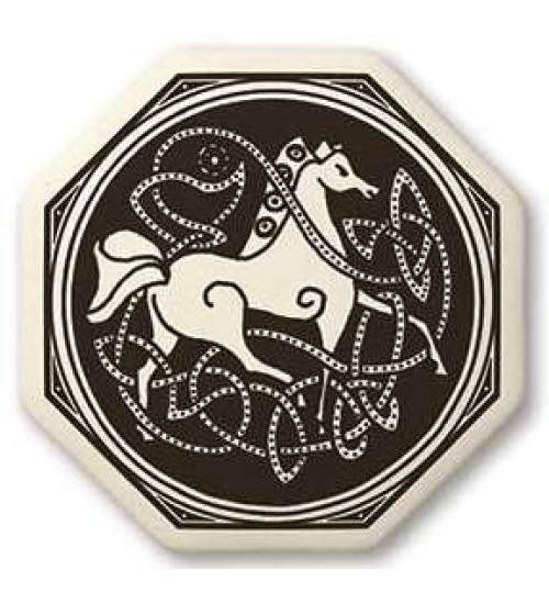 Celtic Horse Porcelain Octagonal Necklace